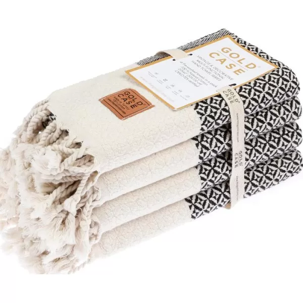 Zeus Original Turkish Hand Towels by Gold CASE  Set of 420x40 100 Cotton Decorative Towel  Bathroom and Kitchen Peshtemal for Hand Face Hair SPA Farmhouse Gym Tea and Dishcloth OrangeBlack Aphrodite Hand Towel