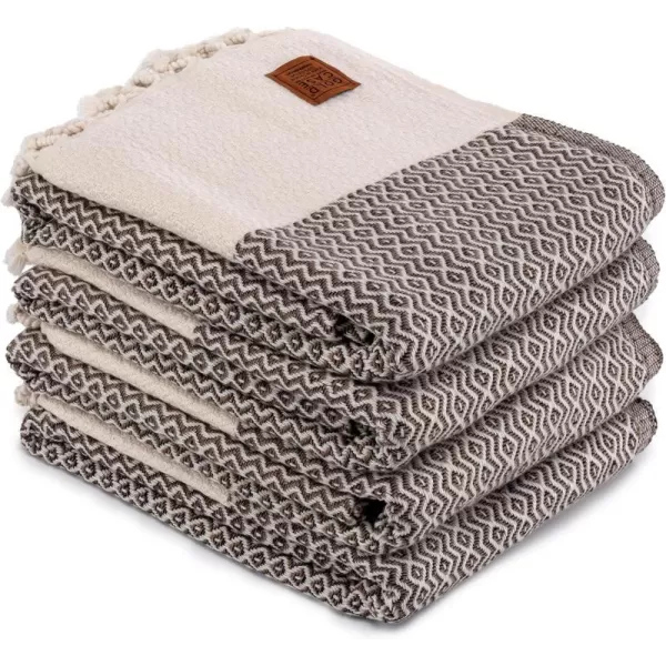 Zeus Original Turkish Hand Towels by Gold CASE  Set of 420x40 100 Cotton Decorative Towel  Bathroom and Kitchen Peshtemal for Hand Face Hair SPA Farmhouse Gym Tea and Dishcloth OrangeBrown Zeus Beach Bath Towel
