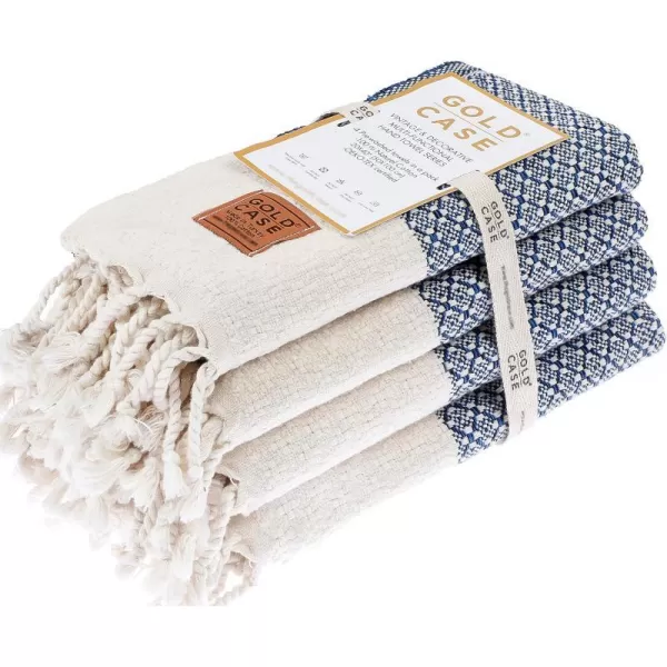 Zeus Original Turkish Hand Towels by Gold CASE  Set of 420x40 100 Cotton Decorative Towel  Bathroom and Kitchen Peshtemal for Hand Face Hair SPA Farmhouse Gym Tea and Dishcloth OrangeTeal Ares Hand Towel