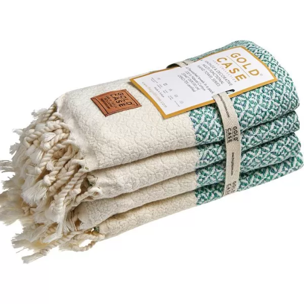 Zeus Original Turkish Hand Towels by Gold CASE  Set of 420x40 100 Cotton Decorative Towel  Bathroom and Kitchen Peshtemal for Hand Face Hair SPA Farmhouse Gym Tea and Dishcloth OrangeGreen Aphrodite Hand Towel