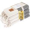 imageGold CASE Turkish Hand Towels for Bathroom Set of 420x40100 Cotton Bathroom Hand Towels  Zeus Towel for Spa Face Tea ampamp Dishcloth  Decorative Cloth  BlackBlack