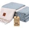 imageGold CASE Turkish Hand Towels for Bathroom Set of 420x40100 Cotton Bathroom Hand Towels  Zeus Towel for Spa Face Tea ampamp Dishcloth  Decorative Cloth  BlackAqua