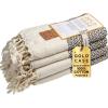 imageGold CASE Turkish Hand Towels for Bathroom Set of 420x40100 Cotton Bathroom Hand Towels  Zeus Towel for Spa Face Tea ampamp Dishcloth  Decorative Cloth  BlackBeige
