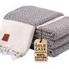 imageGold CASE Turkish Hand Towels for Bathroom Set of 420x40100 Cotton Bathroom Hand Towels  Zeus Towel for Spa Face Tea ampamp Dishcloth  Decorative Cloth  BlackBrown