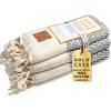 imageGold CASE Turkish Hand Towels for Bathroom Set of 420x40100 Cotton Bathroom Hand Towels  Zeus Towel for Spa Face Tea ampamp Dishcloth  Decorative Cloth  BlackGrey