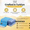 imageGold CASE Turkish Beach Towel  100 Cotton Large Turkish Bath Towels 70 x 38  LYCIA Oversized Quick Dry ampamp Sand Free Beach Towel with Bag  Lightweight Turkish Towels  BeigeTones of Blue
