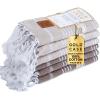 imageGold CASE Turkish Beach Towel  100 Cotton Large Turkish Bath Towels 70 x 38  LYCIA Oversized Quick Dry ampamp Sand Free Beach Towel with Bag  Lightweight Turkish Towels  BeigeBeige Brown