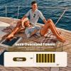 imageGold CASE Turkish Beach Towel  100 Cotton Large Turkish Bath Towels 70 x 38  LYCIA Oversized Quick Dry ampamp Sand Free Beach Towel with Bag  Lightweight Turkish Towels  BeigeMulticolor2