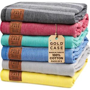 imageGold CASE Turkish Beach Towel  100 Cotton Large Turkish Bath Towels 70 x 38  LYCIA Oversized Quick Dry ampamp Sand Free Beach Towel with Bag  Lightweight Turkish Towels  BeigeMulticolor1