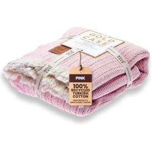 imageGold Case Throw Blanket for Couch  100 Recycled Turkish Cotton Blankets ampamp Throws  Elegant Decorative Throw Blankets for Living Room Sofa  Woven Throws for Couch  Black  60x80Vintage Pink