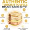 imageGold CASE Turkish Beach Towel  100 Cotton Large Turkish Bath Towels with Bag 71 x 40  MYRA Oversized Quick Dry ampamp Sand Free Towels  Lightweight Peshtemal  AquaTones of Yellow