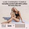 imageGold CASE Turkish Beach Towel  100 Cotton Large Turkish Bath Towels with Bag 71 x 40  MYRA Oversized Quick Dry ampamp Sand Free Towels  Lightweight Peshtemal  AquaMulti Dark