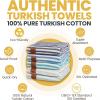 imageGold CASE Turkish Beach Towel  100 Cotton Large Turkish Bath Towels with Bag 71 x 40  MYRA Oversized Quick Dry ampamp Sand Free Towels  Lightweight Peshtemal  AquaTones of Blue