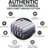 imageGold CASE Turkish Beach Towel  100 Cotton Large Turkish Bath Towels with Bag 71 x 40  MYRA Oversized Quick Dry ampamp Sand Free Towels  Lightweight Peshtemal  AquaMulti Dark
