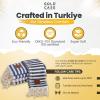 imageGold CASE Turkish Beach Towel  100 Cotton Large Turkish Bath Towels with Bag 71 x 40  MYRA Oversized Quick Dry ampamp Sand Free Towels  Lightweight Peshtemal  AquaMulti Dark