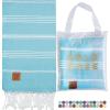 imageGold CASE Turkish Beach Towel  100 Cotton Large Turkish Bath Towels with Bag 70 x 38  LYCIA Oversized Quick Dry ampamp Sand Free Towels  Lightweight Peshtemal  TurquoiseTurquoise