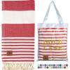 imageGold CASE Turkish Beach Towel  100 Cotton Large Turkish Bath Towels with Bag 71 x 40  MYRA Oversized Quick Dry ampamp Sand Free Towels  Lightweight Peshtemal  SalmonOlymyra Red