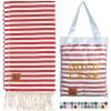imageGold CASE Turkish Beach Towel  100 Cotton Large Turkish Bath Towels with Bag 71 x 40  MYRA Oversized Quick Dry ampamp Sand Free Towels  Lightweight Peshtemal  GreenRed