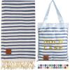 imageGold CASE Turkish Beach Towel  100 Cotton Large Turkish Bath Towels with Bag 71 x 40  MYRA Oversized Quick Dry ampamp Sand Free Towels  Lightweight Peshtemal  SalmonNavy Blue