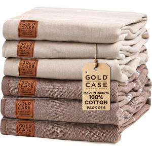imageGold CASE Turkish Beach Towel  100 Cotton Large Turkish Bath Towels with Bag 70 x 38  LYCIA Oversized Quick Dry ampamp Sand Free Towels  Lightweight Peshtemal  TurquoiseBeige Brown
