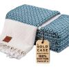 image:imageGold CASE Turkish Hand Towels for Bathroom Set of 4  20 x 40  100 Cotton Bathroom Towels  Aphrodite Kitchen Small Towel for Spa Face Tea amp Dishcloth  Decorative Patterned Weave  SalmonTeal