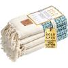 image:imageGold CASE Turkish Hand Towels for Bathroom Set of 4  20 x 40  100 Cotton Bathroom Towels  Aphrodite Kitchen Small Towel for Spa Face Tea amp Dishcloth  Decorative Patterned Weave  SalmonTeal