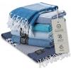 image:imageGold Case Hera Turkish Beach Towels Set of 667x37 Inch Oversized Sand Free Quick Dry Pool Towels Made in Trkiye  BlackTones of Blue