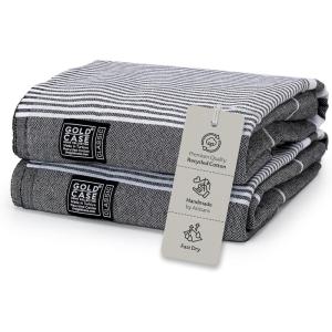 image:imageGold Case Hera Turkish Beach Towels Set of 667x37 Inch Oversized Sand Free Quick Dry Pool Towels Made in Trkiye  BlackBlack