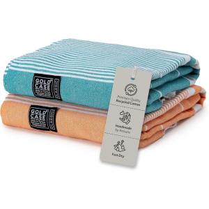 image:imageGold Case Hera Turkish Beach Towels Set of 667x37 Inch Oversized Sand Free Quick Dry Pool Towels Made in Trkiye  BlackMulti2