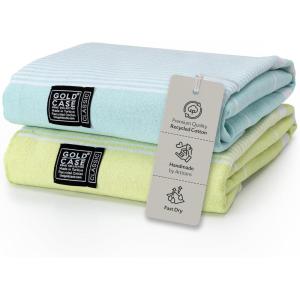image:imageGold Case Hera Turkish Beach Towels Set of 667x37 Inch Oversized Sand Free Quick Dry Pool Towels Made in Trkiye  BlackTones of Green