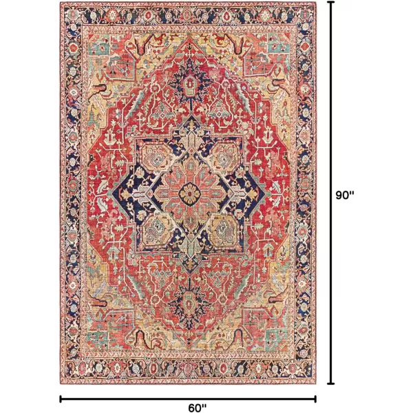 Livabliss Alfons Medallion Oriental Area Rug5 x 76quotRedGoldRedGold