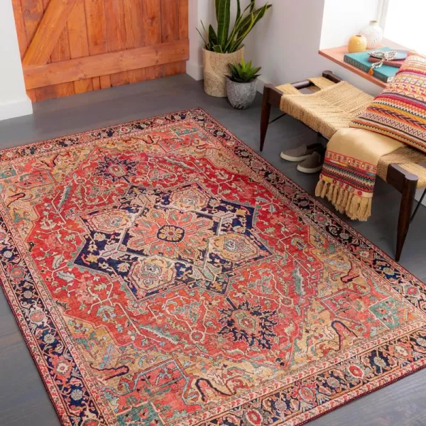 Livabliss Alfons Medallion Oriental Area Rug5 x 76quotRedGoldRedGold