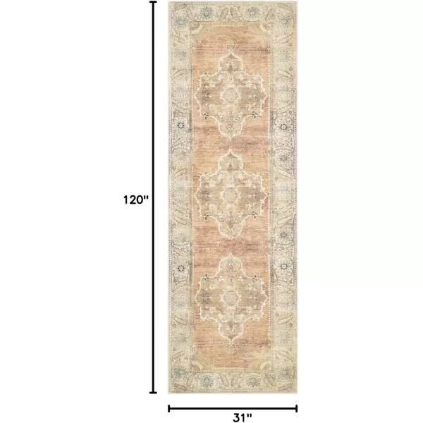 Artistic Weavers Caroline Vintage Bohemian Runner Area Rug 27quot x 73quot BlushBright BlueCamelSage