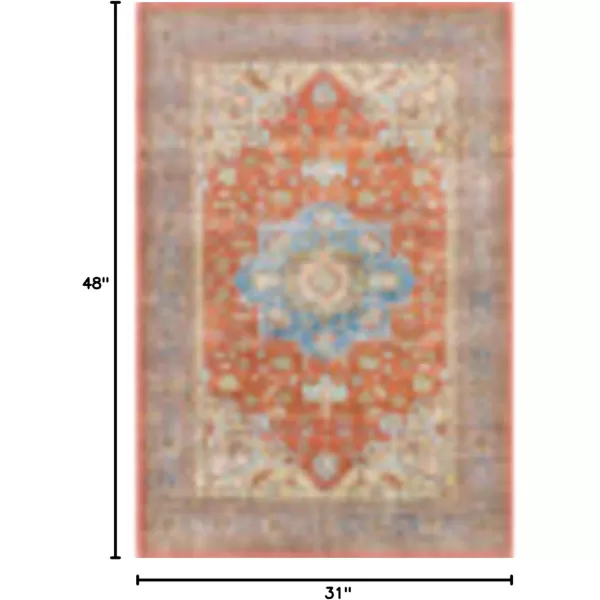 Artistic Weavers Chrysta Vintage Medallion Washable Area Rug 53quot x 7 Burnt Orange27 x 4