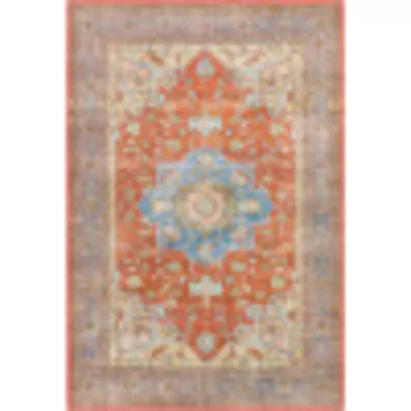 Artistic Weavers Chrysta Vintage Medallion Washable Area Rug 53quot x 7 Burnt Orange27 x 4