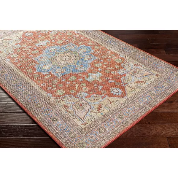 Artistic Weavers Chrysta Vintage Medallion Washable Area Rug 53quot x 7 Burnt Orange53 x 7