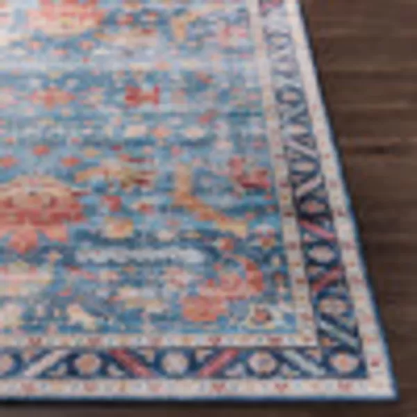 Artistic Weavers Xavi Oriental Border Area Rug 5 x 76quot RedDark Blue