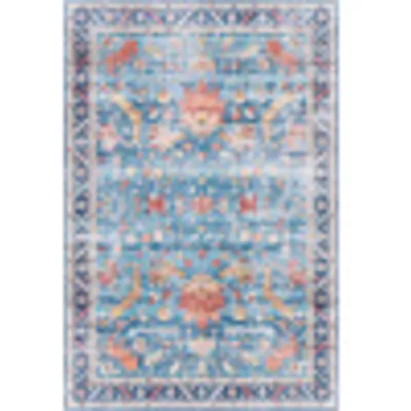 Artistic Weavers Xavi Oriental Border Area Rug 5 x 76quot RedDark Blue