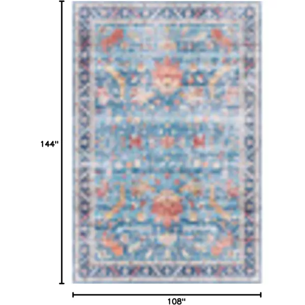 Artistic Weavers Xavi Oriental Border Area Rug 5 x 76quot RedDark Blue