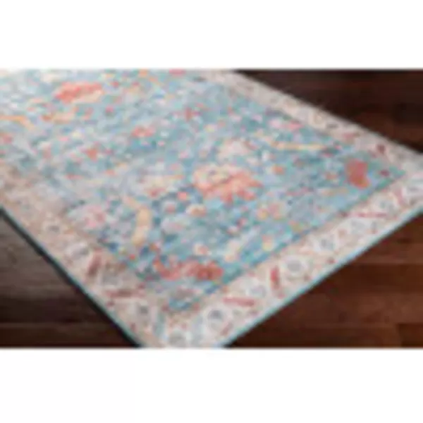 Artistic Weavers Xavi Oriental Border Area Rug 5 x 76quot RedSky Blue