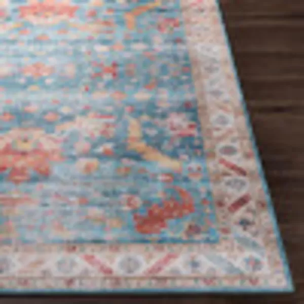 Artistic Weavers Xavi Oriental Border Area Rug 5 x 76quot RedSky Blue