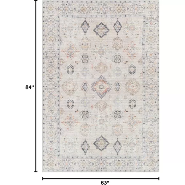 Livabliss Arias Vintage Washable Area Rug53quot x 7Beige53 x 7