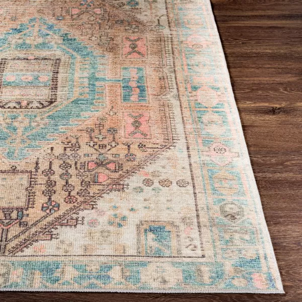 Livabliss Arias Vintage Washable Area Rug53quot x 7Coral