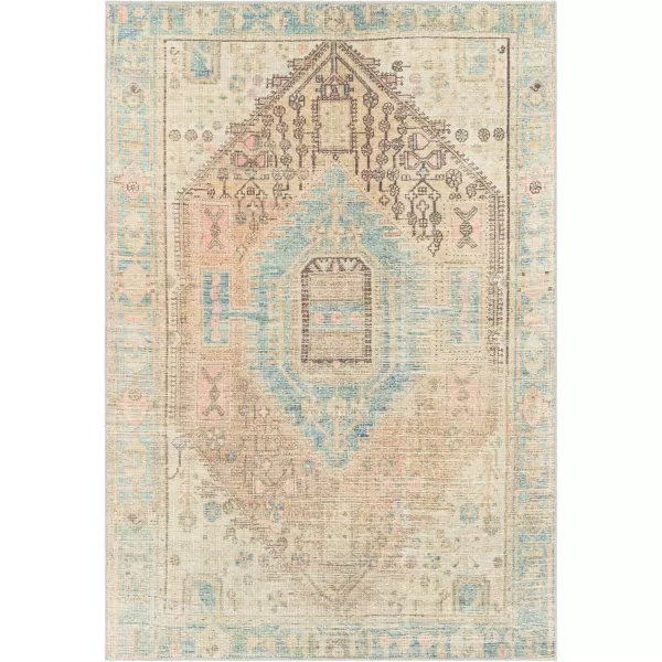 Livabliss Arias Vintage Washable Area Rug53quot x 7Coral