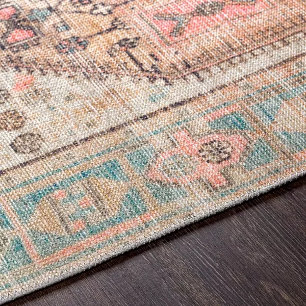 Livabliss Arias Vintage Washable Area Rug53quot x 7Coral