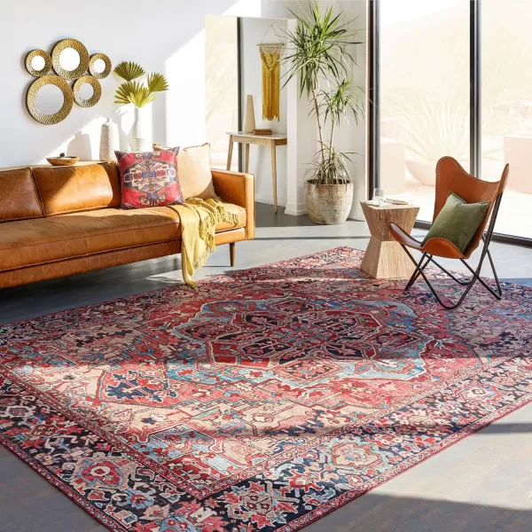 Livabliss Reeta Printed Medallion Area Rug5 x 76quotBright RedWheatBright RedWheat