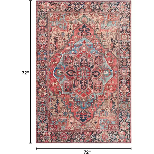 Livabliss Reeta Printed Medallion Area Rug5 x 76quotBright RedWheatBright RedWheat