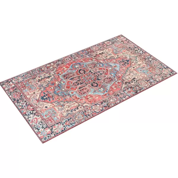 Livabliss Reeta Printed Medallion Area Rug5 x 76quotBright RedWheatBright RedWheat