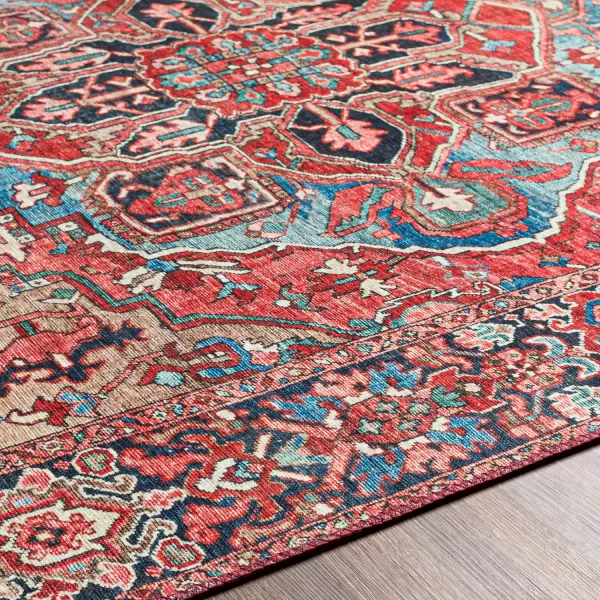 Livabliss Reeta Printed Medallion Area Rug5 x 76quotBright RedWheatBright RedWheat