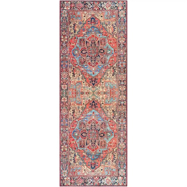 Livabliss Reeta Printed Medallion Area Rug5 x 76quotBright RedWheatBright RedWheat